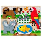 Ta3r81ey5ze7-us Melissa Doug Pets Wooden Chunky Jigsaw Puzzle Dog Cat Bird