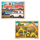 Ta6r4mm0kk8n-us Melissa Doug Vehicles Wooden Jigsaw Puzzles Set Construction And Rescue