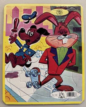 Tee Pee Toys 028881011878 Vintage Frame Tray Puzzle Police Dog And Rabbit