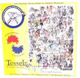 Tesselz 761750021003 Puzzle One Hundred Elephants And A Mouse 141 Pieces Whitlark Complete