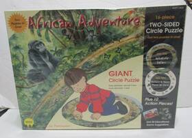 Totline 040474044063 Vintage 1997 African Adventure Giant 2-sided Circle Puzzle 16-piece Never Opened