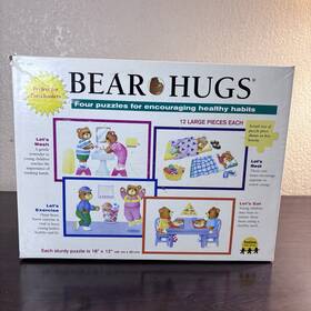 Totline Publications 040474044032 Vtg Inch Bear Hugs Four Puzzles Encouraging Healthy Habits In 1 Box -