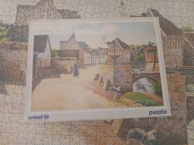 3850complete Unicef 611502034900 Vintage Puzzle Lucien Pissarro Village Near Lagny 1000 Piece
