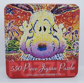 Usaopoly 700304050069 Snoopy 550 Piece Jigsaw Puzzle In Tin Collector Series #1 Tom Everhart Complete