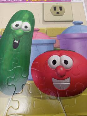 Veggie Tales 023151071903 Vintage Tray Puzzle Bob The Tomato And Larry Cucumber Big Idea