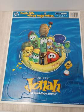 Veggie Tales 023151072405 Vintage Tray Puzzle Jonah A Veggietales Movie Big Idea