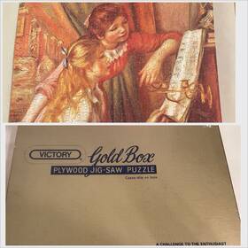 7106 Victory Gold Box Wooden Jigsaw Puzzle 800 Pc Renoir The Piano Lesson Complete