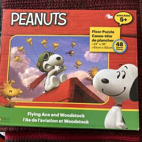 Vista Puzzles 788958012244 Peanuts Snoopy Flying Ace And Woodstock 48 Piece Puzzle Complete
