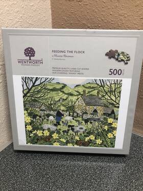 Wentworth 050265418977 Premium Quality Laser-cut Wooden Puzzle 500 Piece Inch Feeding The Flock