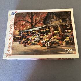White Mountain 724819247745 Rare 1999 Autumn Market 1500 Pc Puzzle By Paul Landry Unverified