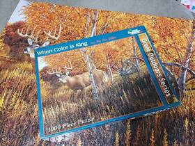 White Mountain 724819248391 1000 Puzzle Outdoor Series Ron Van Gilder When Color Is King Deer
