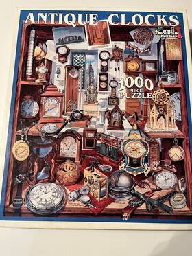 White Mountain 724819248889 Rare Discontinued Antique Clocks Missing 2 Pcs Puzzle