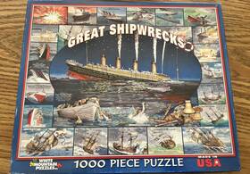 White Mountain 724819249626 Discontinued 2018 Great Shipwrecks Puzzle Complete