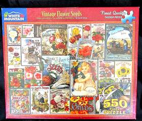 White Mountain 724819255061 Vintage Flower Seeds 550 Pc Puzzle By Lois B. Sutton Rare