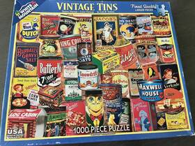 White Mountain 724819258161 Discontinued 2015 Vintage Tins Puzzle Complete