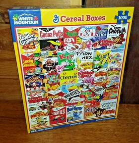 1261a White Mountain 724819259335 Cereal Boxes #1261a 1000 Pc. Jigsaw Puzzle Pre-owned Complete