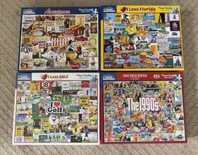 White Mountain 724819263417 Lot 1000 Piece Puzzles 1990 S/love Florida/americana/ I Love Golf