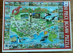 White Mountain 733816247240 Puzzle Bar Harbor Maine - Complete 1000 Pieces