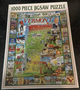 White Mountain Puzzles 724819246953 Vintage Vermont The Green State 1000 Pc Puzzle Complete