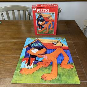 20240825.1 Whitman Vintage Disney 100 Large Piece Puzzle Pluto 14 Inch X18 4649 Complete In Box
