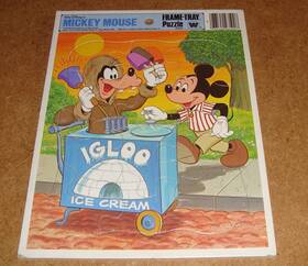 Whitman 4510b-33 Mickey Mouse And Goofy 12 Piece Jigsaw Frame-tray Puzzle Complete 1981
