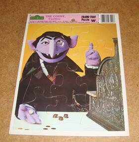 Whitman 4524b-33 Sesame Street The Count 12 Piece Jigsaw Frame-tray Puzzle Complete 1981