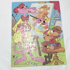 Whitman 4605-40 1970 The Pink Panther Jigsaw Puzzle 100 Large Pieces Complete Artist