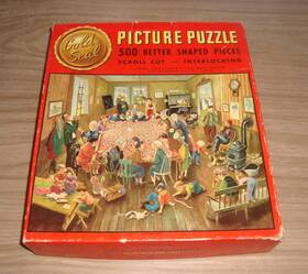 4630 Whitman 69 Quilting Party Gold Seal Missing 2 Pcs 500 Piece Jigsaw Puzzle 24x19 Inch
