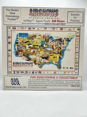 World Impressions 092406311309 Vtg 1992 Artmap Airshows Of North America Jigsaw Puzzle 550-pcs 18 Inch X24