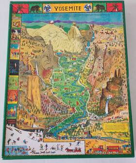 Yosemite Association 079346004102 Valley Jigsaw Puzzle Reprint Of Jo Moras Cartoon Map - Unused