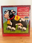 New Melissa & Doug Farm Wooden Cube Puzzle 6-IN-1 With Storage Tray. Fixed Price $15.00.
