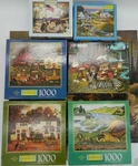 Lot Of 6 Charles Wsyocki Vintage 1000 Pc Puzzles Mb Milton Bradley. Fixed Price $38.95.