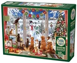 Cobble Hill Jigsaw Puzzle; Christmas Visitors; Art By Richard Macneil; 1000 Pcs. Fixed Price $19.95.