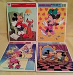 Mickey Mouse Puzzle Set 4 Vintage Frame Tray Whitman Golden Pluto Minnie Pauper.. Fixed Price $24.99.