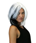 Hpo Adult Women's Black & White Spot Wig, Perfect For Halloween, FLAME,HW-1611A. Fixed Price $32.24.