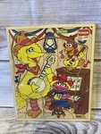 Vintage Playskool 8 Pc. Cowboy Big Bird & Band Wood Puzzle 315-36 Sesame Street. Fixed Price $12.35.