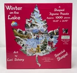 Sunsout Winter On The Lake By Lori Schory 1000 Piece Shaped Puzzle. Fixed Price $15.99.