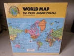 Vintage Sealed Around The World Map 550 Pc Interlocking Jigsaw Puzzle. Fixed Price $19.00.