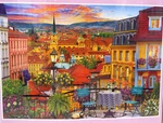 Artist Series European Town Dinner Sure Lox Tcg Puzzle 1000 Pc. 27" 19" New*. Fixed Price $17.99.