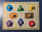 Melissa & Doug Deluxe Jumbo Knob Wood Puzzle Geometric Shapes. Fixed Price $18.99.