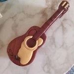 Guitar Handcrafted Wood Puzzle Box Jewelry Trinket. Fixed Price $28.00.
