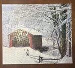 Vintage Golden 500 Pc Puzzle Winter Scene Hutchins Bridge 4646-47 Complete. Fixed Price $15.00.