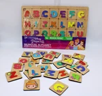 Bilingual Alphabet Wooden PUZZLE/NEW/27 Pieces With Board/disney PRINCESS/3+AGE. Fixed Price $18.99.