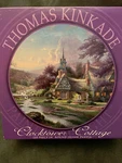 Thomas Kinkade Clocktower Cottage 750 Pc 24" Round Puzzle New Free Shipping. Fixed Price $27.95.