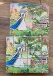 Vntg Fairy Tales Wooden Block Puzzle Cubes 6 Picture 30PC C. H. Germany. Fixed Price $40.00.