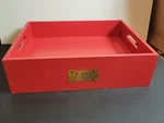 Fao Schwarz Red Wooden Storage Tray Box 14" 18" 5" Collectible Toy Store.... Fixed Price $31.50.