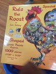 Sunsout Rooster Shaped Jigsaw Puzzle Rule The 1000 Pcs Lori Schory 2013. Fixed Price $12.78.