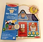 Melissa & Doug First Shapes Jumbo Knob Puzzle, Wooden Peg For Toddlers. Fixed Price $12.99.