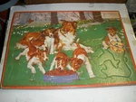 Vintage Milton Bradley Inlay Tray Puzzle From 1959 #4304-X1 Dogs. Fixed Price $15.29.