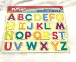 Playskool Education Raised Alphabet Wooden Puzzle, Vivid Colors, 11.5 X 10 Inch. Fixed Price $10.00.